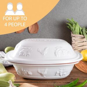 Romertopf Rustico Clay Roaster White Color