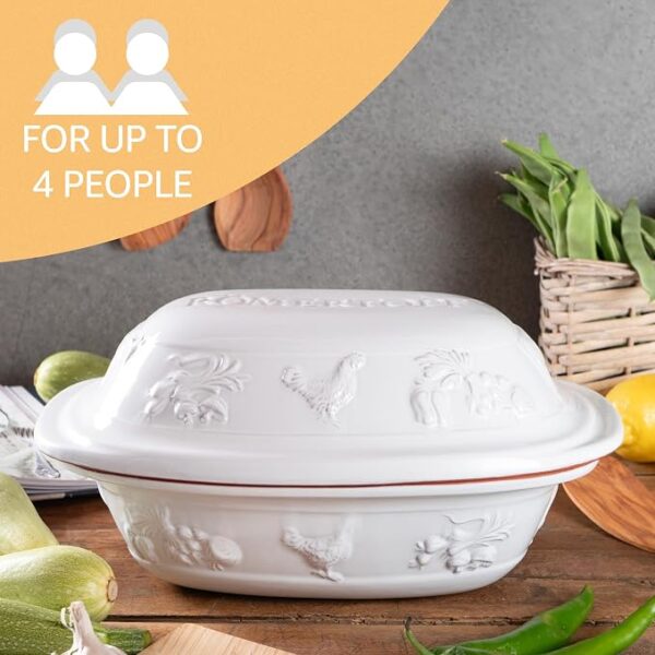 white-roaster Romertopf Rustico Clay Roaster White Color